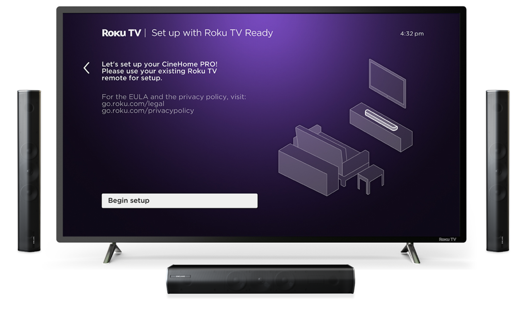 How to connect surround online sound to roku tv