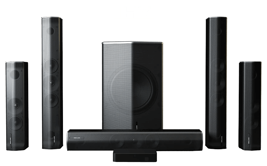 Enclave CineHome PRO - 5.1 Wireless Plug and Play Home Theater Surround  Sound System - THX, Dolby, DTS WiSA Certified - Includes 5 Active Wireless